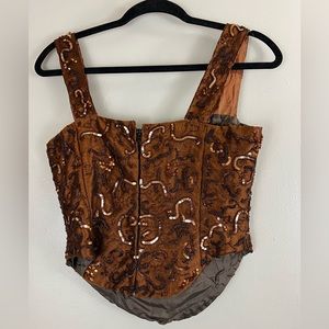 Brown beaded corset